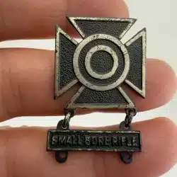 Vintage Army Marksman Small Bore Rifle Pin - Sterling with Unknown Hallmark Logo