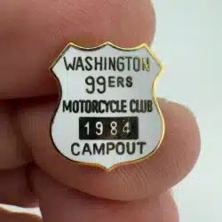 1984 Washington 99ERS Motorcycle Club Campout Lapel Hat Pin - Missing SB Clasp