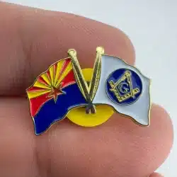 Masonic Emblem Flag & Arizona Flag Enamel Hat Lapel Pin