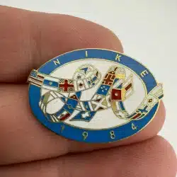 NIKE 1984 Olympic NOC Pin - Flags Spell LA Los Angeles RARE *read description*