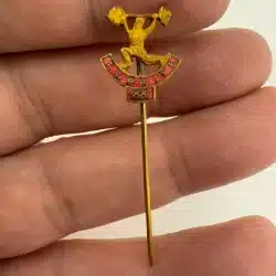 Vintage Olympic NOC Weightlifting Turkey Push Pin *read description*