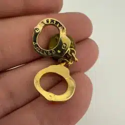 Century Arms Dangling Handcuffs Lapel Hat Pin