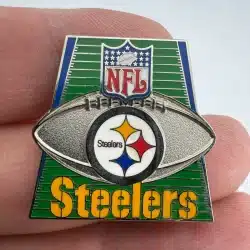 Pittsburgh Steelers Football Over Field Pin by Peter David