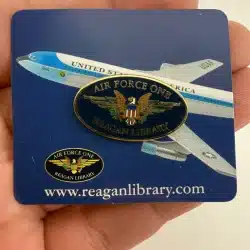 Air Force One Reagan Library Lapel Hat Pin on Card