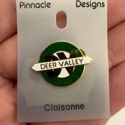 Deer Valley Utah Ski Area Pin on Original Pinnacle Designs Backing