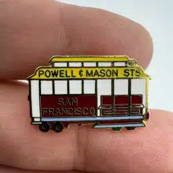 Vintage San Francisco Cable Car Lapel Hat Pin - Powell & Mason Line Streets