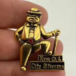 Kens Ct, 6 City Slickers Lapel Pin - Masonic??? - Gold Tone