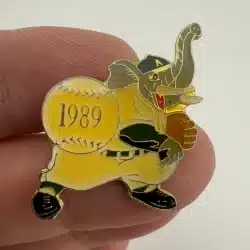 Vintage Oakland Athletics Elephant Mascot Lapel Pin *yellowing*