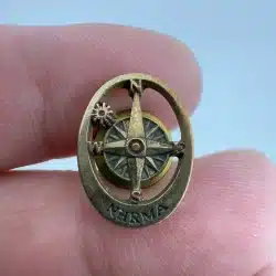 NHRMA Compass with Gear Cog Tie Tack Pin