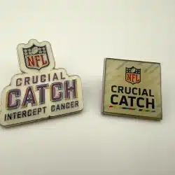 Lot of 2 NFL Crucial Catch Intercept Cancer Lapel Hat Pins by Pro Specialties