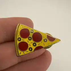 Pepperoni and Olives Pizza Slice Lapel Hat Pin