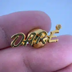 DARE Drug Abuse Resistance Education Tie Tack Pin - Gold Tone