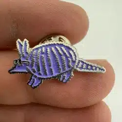 Purple Armadillo with Glasses Lapel Hat Pin
