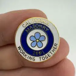 1991 California Masonry Working Together Tie Tack Pin