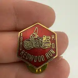 Vintage 1980 Harley Davidson Redwood Run Pin - *DAMAGED - missing 1 needle post*