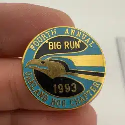 1993 Oakland Hog Chapter Big Run Screwback Pin - *MISSING SCREWBACK CLASP*