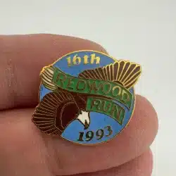 1993 Redwood Run Motorcycle Rally Screwback Pin - *MISSING SCREWBACK CLASP*