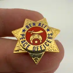 Shriners Ben Ali Peace Officers Lapel Pin Back
