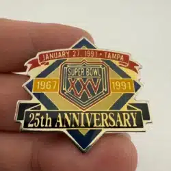 25th Anniversary Super Bowl XXV NY GIANTS vs BUFFALO BILLS Pin - Peter David