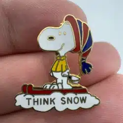 Vintage Peanuts Snoopy Think Snow Pin by AVIVA UNITED FEATURE