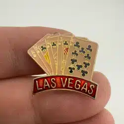 Vintage Las Vegas Royal Flush Clubs Lapel Hat Pin