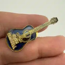 Glen Campbell Blue/Black Guitar Lapel Hat Pin - *scratches*