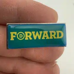 FORWARD Lapel Hat Pin with Letter D inside of Letter O - Political?