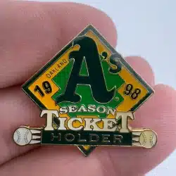 1998 Oakland Athletics A's Season Ticket Holder Lapel Hat Pin