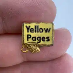 Vintage Yellow Pages Screwback Pin *read full description*