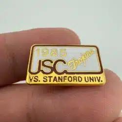 Vintage 1985 USC Trojans vs. Stanford Cardinal Football Pin (USC Wins 30 - 6)