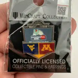 2021 Guaranteed Rate Bowl Pin - Minnesota Golden Gophers vs WV Mountaineers