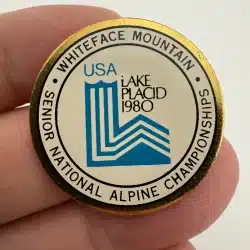 Whiteface Mountain Senior National Alpine Championships USA Lake Placid 1980 Pin