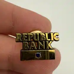 Republic Bank Employee Service Award Pin - Gold Tone - Sterling - *marks*