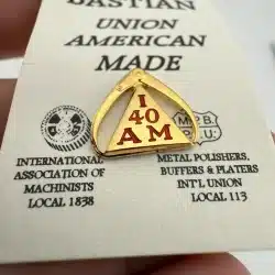 IAM 40 Year Member Pin - International Association Of Machinists Trade Union