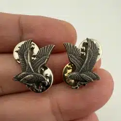 Vintage ESCO Sterling Falcon Pins - Dual Clasp - Left and Right Facing - RARE