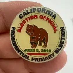 2012 California Presidential Primary Election Official Lapel Hat Pin