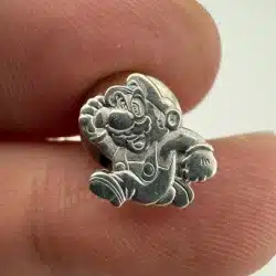 Rare Nintendo Mario Sterling Silver Tie Tack Pin Award - O.C. Tanner - *tiny*