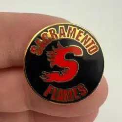 Vintage Sacramento Flames Youth Hockey Team Lapel Hat Pin - 1" Size