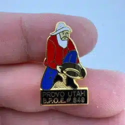 Gold Miner Provo Utah B.P.O.E BPOE #849 ELKS Lapel Hat Pin