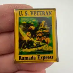 US U.S. Veteran Ramada Express Pin *read full description - damaged enamel*