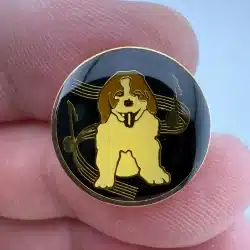 Dog Musical Notes Enamel Pin - Cavalier King Charles?