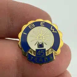 IBEW 45 Year Service Pin - International Brotherhood of Electrical Workers Pin