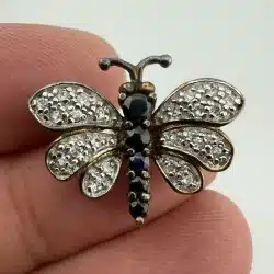 VINTAGE DBJ 925 STERLING SILVER BUTTERFLY BROOCH PIN *read full description*