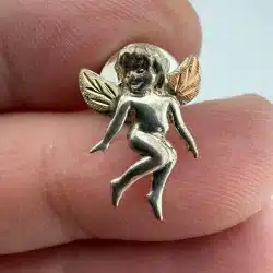 VINTAGE RGC 12K + .925 SILVER CHERUB ANGEL TIE TACK PIN