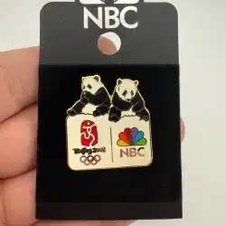2008 Beijing China Olympics Panda NBC Peacock Logo Pin On Card by Aminco