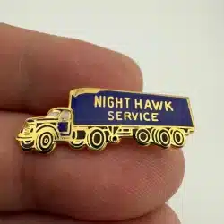 Night Hawk Service Pin - Freight Transport Semi Truck - Blue Enamel - RARE!