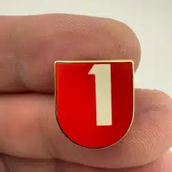 Unknown Number 1 On Red Lapel Hat Pin