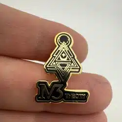 M3Theory M3 Theory Gold Tone Lapel Hat Pin - Advertising