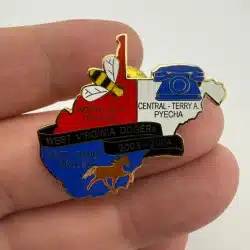 2003-2004 West Virginia DDGERs Pin with Bee, Horse, and Phone