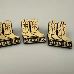 Set of 3 Amarillo, Texas Cowboy Boot Plastic Pins - Plastic - *scratches*